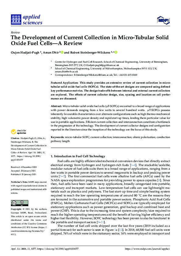 (PDF) The Development of Current Collection in Micro-Tubular Solid ...