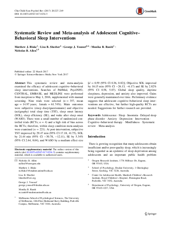 (PDF) Systematic Review and Meta-analysis of Adolescent Cognitive ...