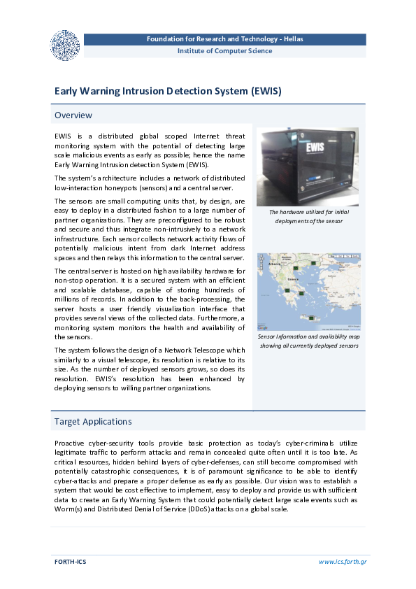 (PDF) Early Warning Intrusion Detection System | Panos Chatziadam ...