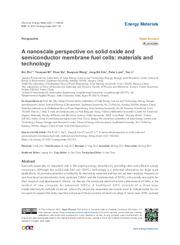 (PDF) A nanoscale perspective on solid oxide and semiconductor membrane ...