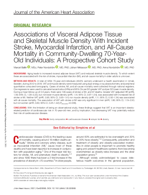 (PDF) Associations of Visceral Adipose Tissue and Skeletal Muscle ...