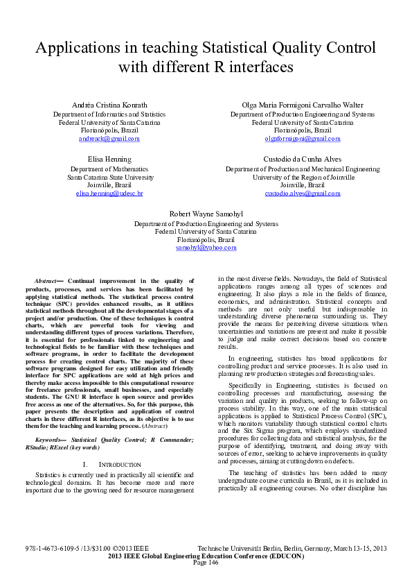 (PDF) Applications in teaching Statistical Quality Control with ...