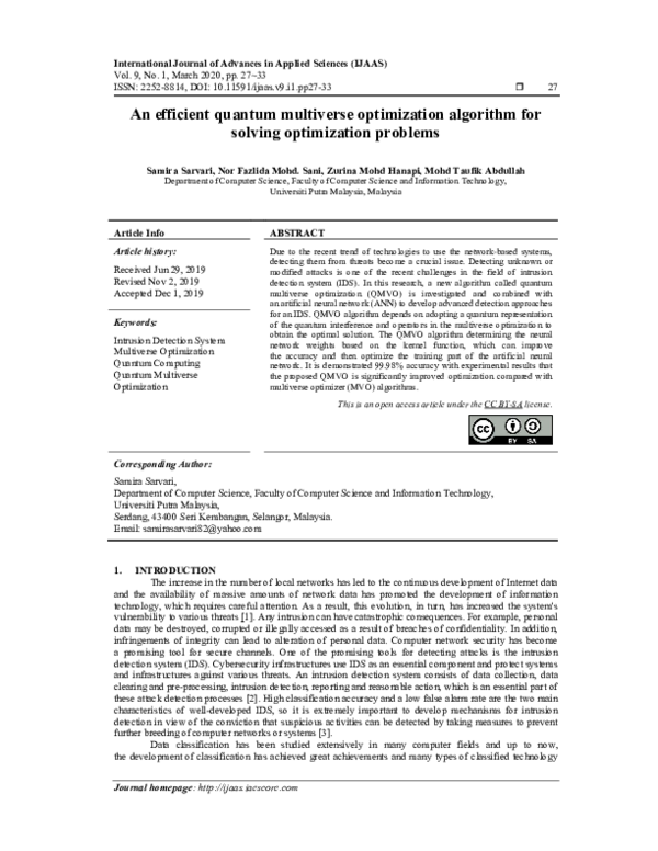 (PDF) An efficient quantum multiverse optimization algorithm for ...
