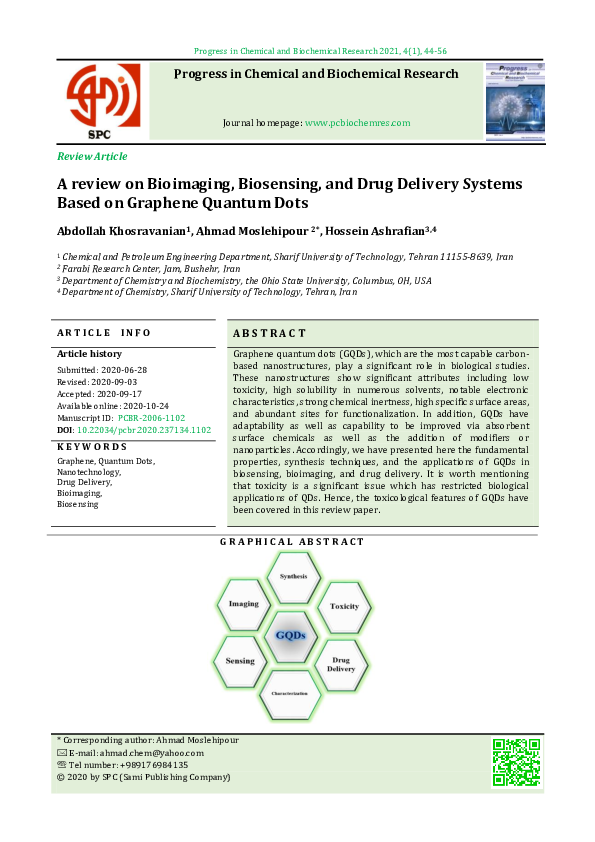(PDF) A review on Bioimaging, Biosensing, and Drug Delivery Systems ...