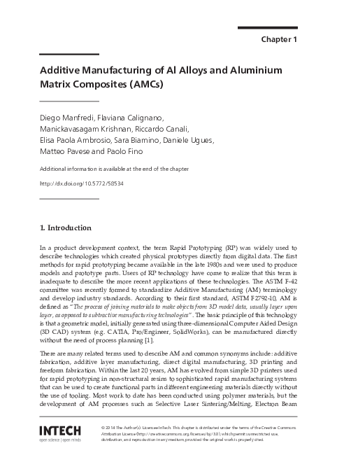 (PDF) Additive Manufacturing of Al Alloys and Aluminium Matrix ...