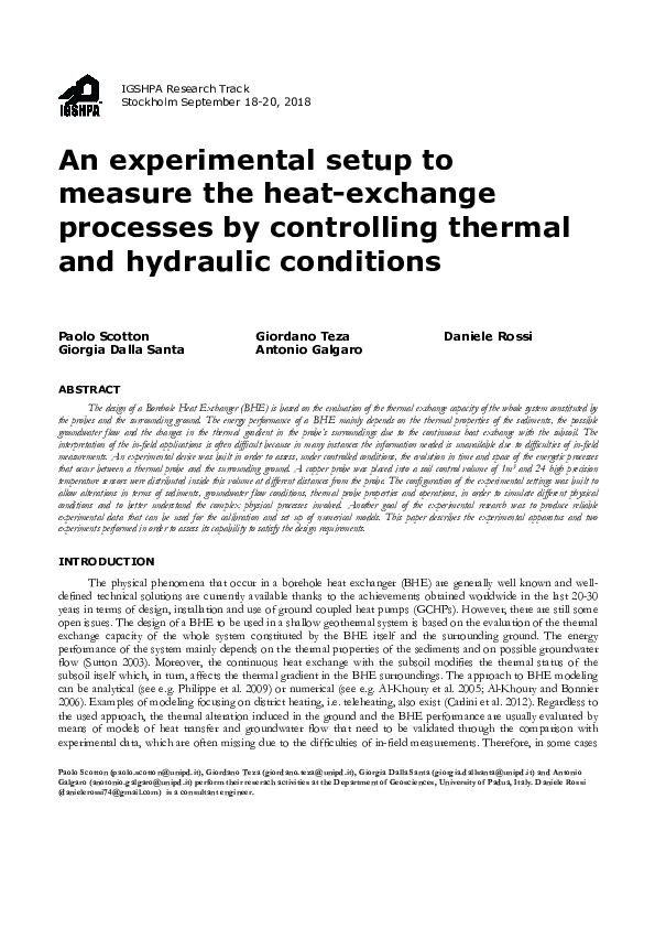 (PDF) Experimental setup to measure the heat-exchange processes by ...