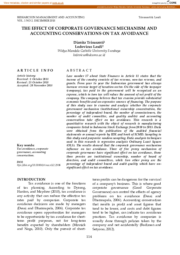 (PDF) The Effect of Corporate Governance Mechanism and Accounting ...