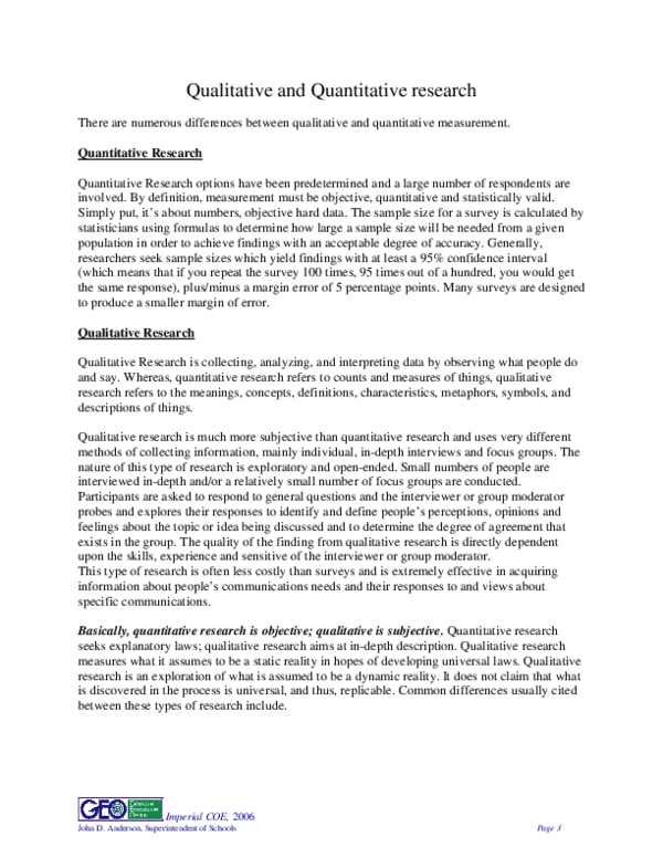 (PDF) Qualitative and Quantitative Research