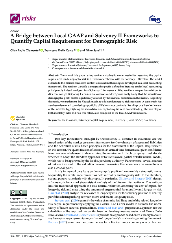 (PDF) A Bridge between Local GAAP and Solvency II Frameworks to ...
