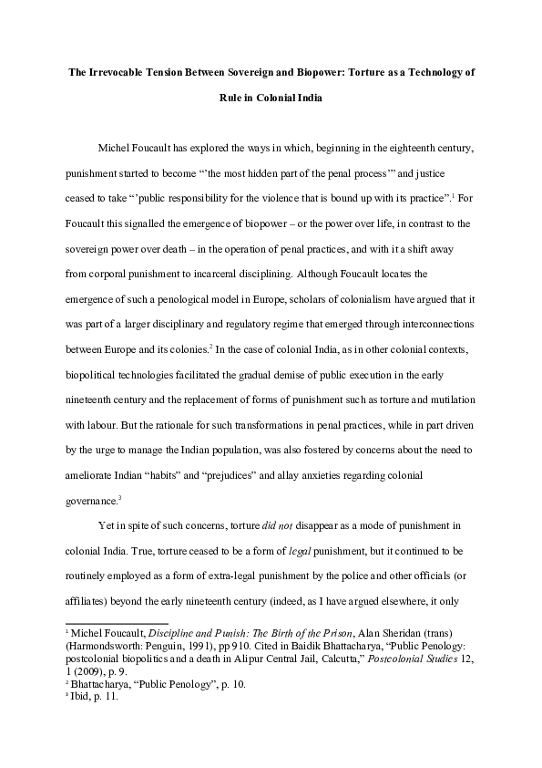 (DOC) The Tortured Body: The Irrevocable Tension between Sovereign and ...