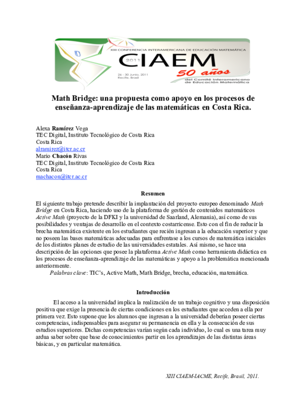 (PDF) Math Bridge: una propuesta como apoyo en los procesos de ...