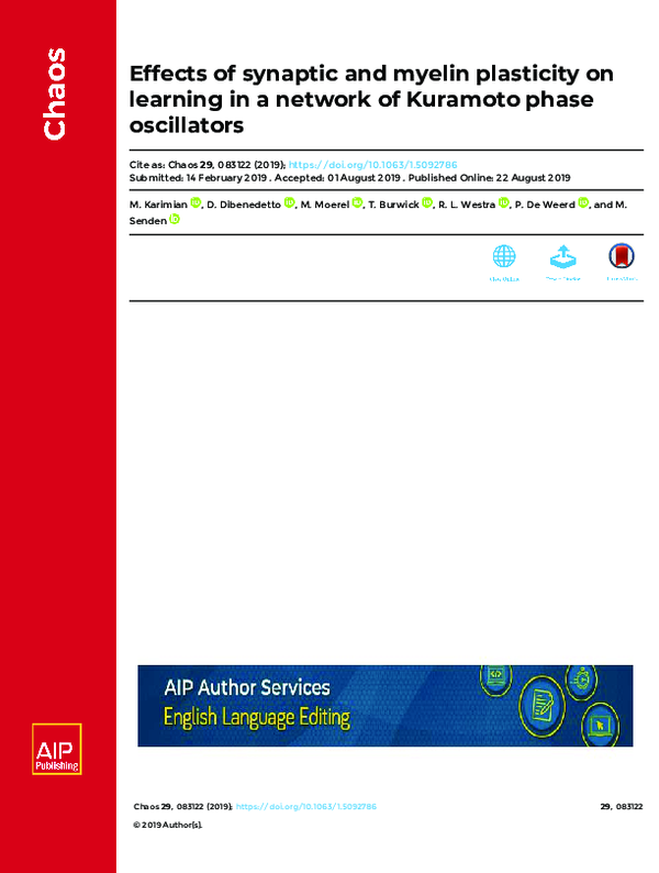(PDF) Effects of synaptic and myelin plasticity on learning in a ...