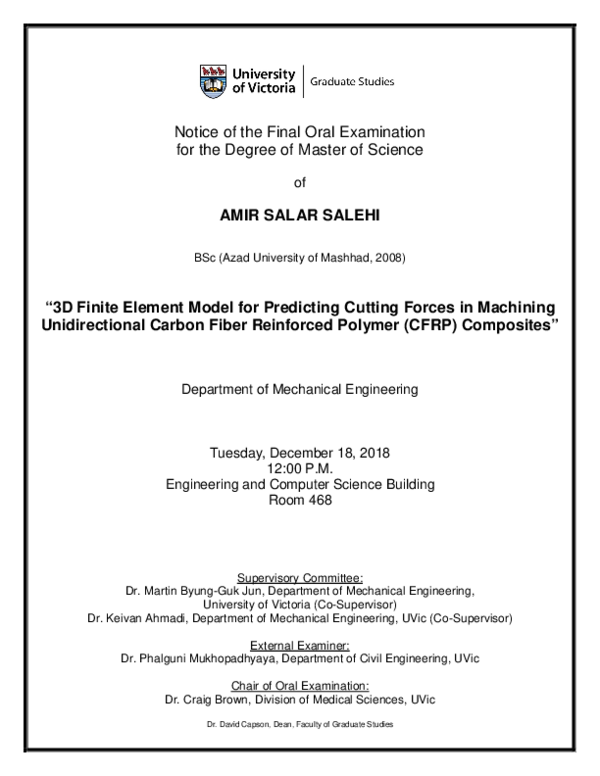 (PDF) 3D finite element model for predicting cutting forces in ...