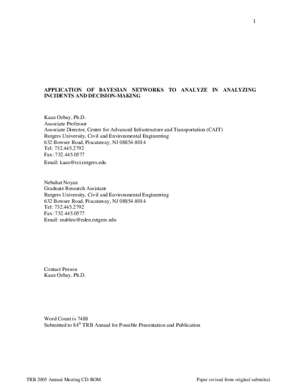 (PDF) Application of Bayesian Networks to Analyze in Analyzing ...