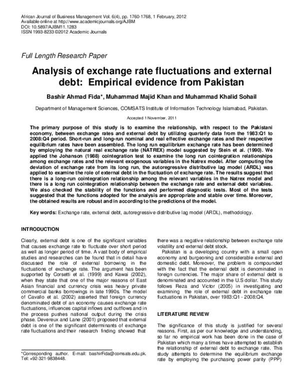 (PDF) Analysis of exchange rate fluctuations and external debt ...
