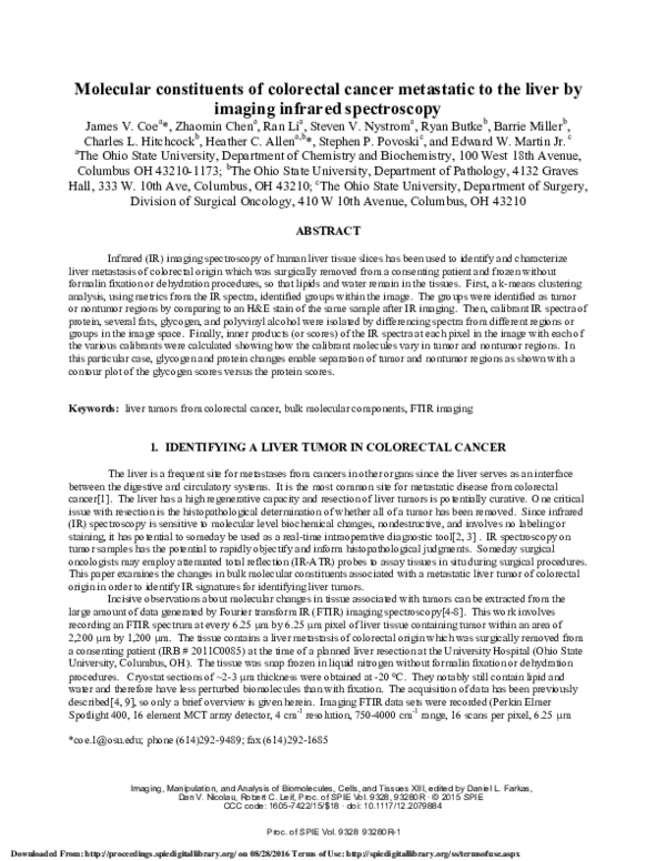 (PDF) Molecular constituents of colorectal cancer metastatic to the ...