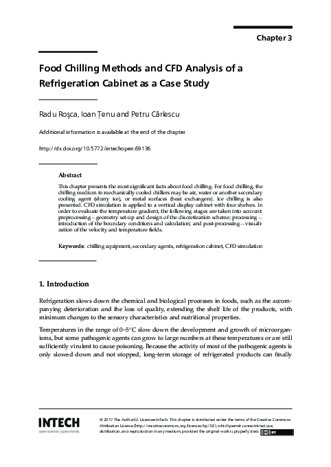 (PDF) Food Chilling Methods and CFD Analysis of a Refrigeration Cabinet ...