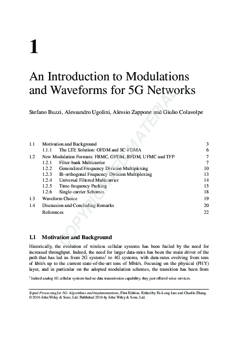 (PDF) An Introduction to Modulations and Waveforms for 5G Networks