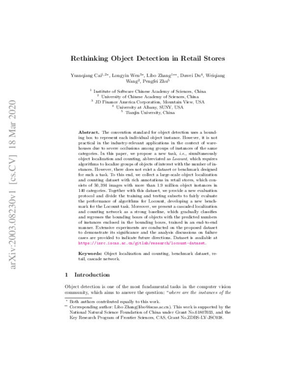 (PDF) Rethinking Object Detection in Retail Stores