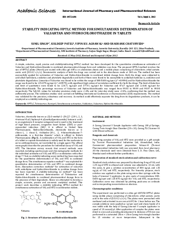 (PDF) Stability Indicating HPTLC Method for Simultaneous Determination ...