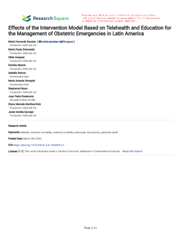 (PDF) Effects of the Intervention Model Based on Telehealth and ...