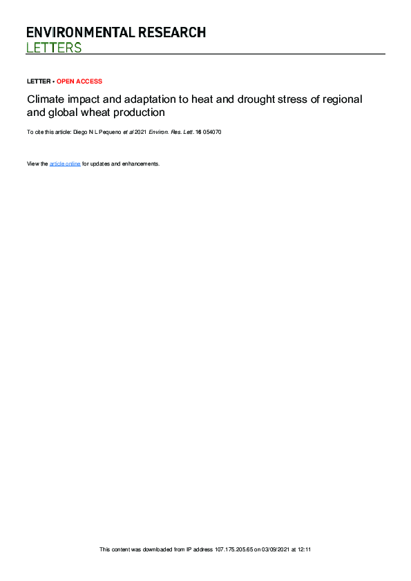 (PDF) Climate impact and adaptation to heat and drought stress of ...