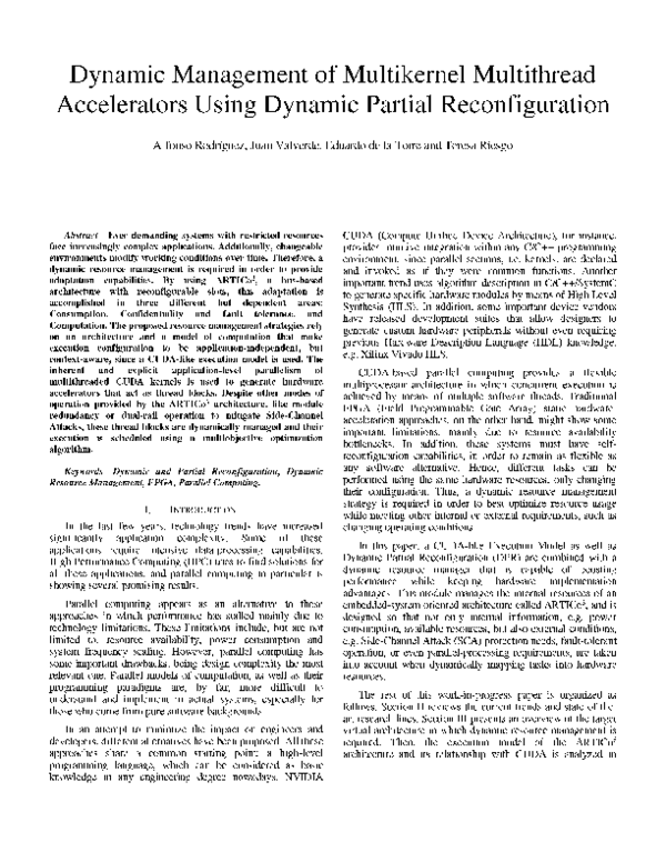 (PDF) Dynamic management of multikernel multithread accelerators using ...