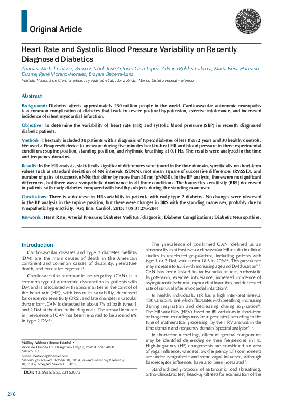 (PDF) Heart Rate and Systolic Blood Pressure Variability on Recently ...