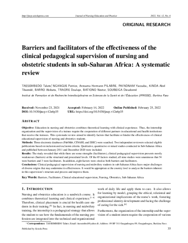 (PDF) Barriers and facilitators of the effectiveness of the clinical ...