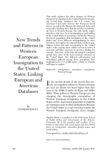 (PDF) New Trends and Patterns in Western European Immigration to the ...