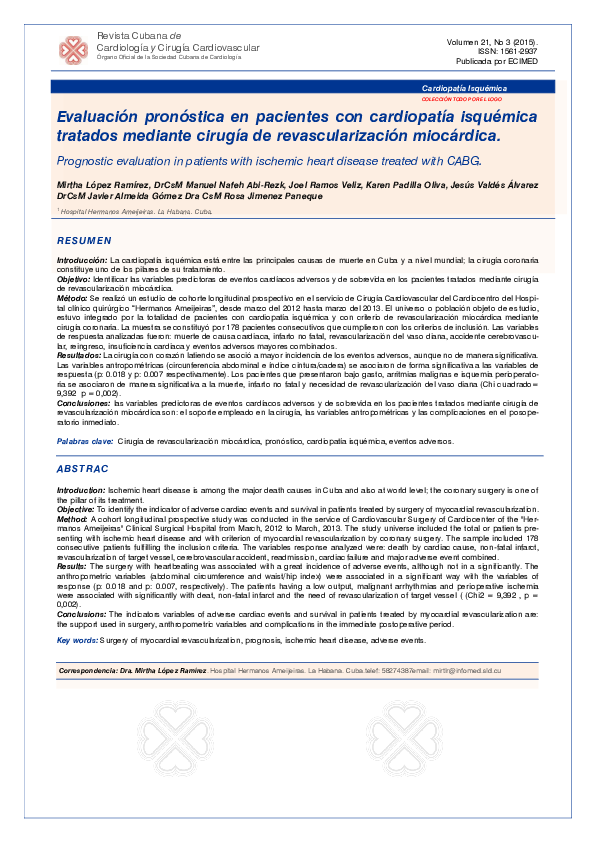 (PDF) Prognostic evaluation in patients with ischemic heart disease ...