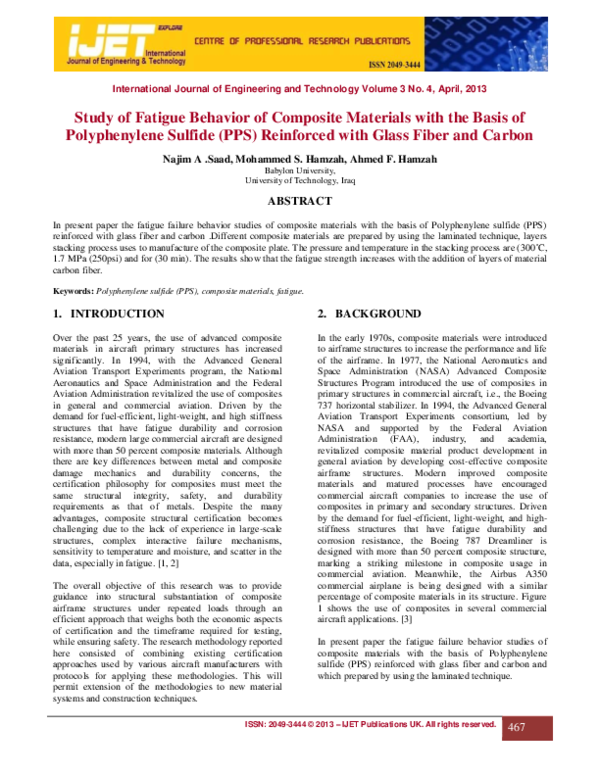 (PDF) Study of Fatigue Behavior of Composite Materials with the Basis ...