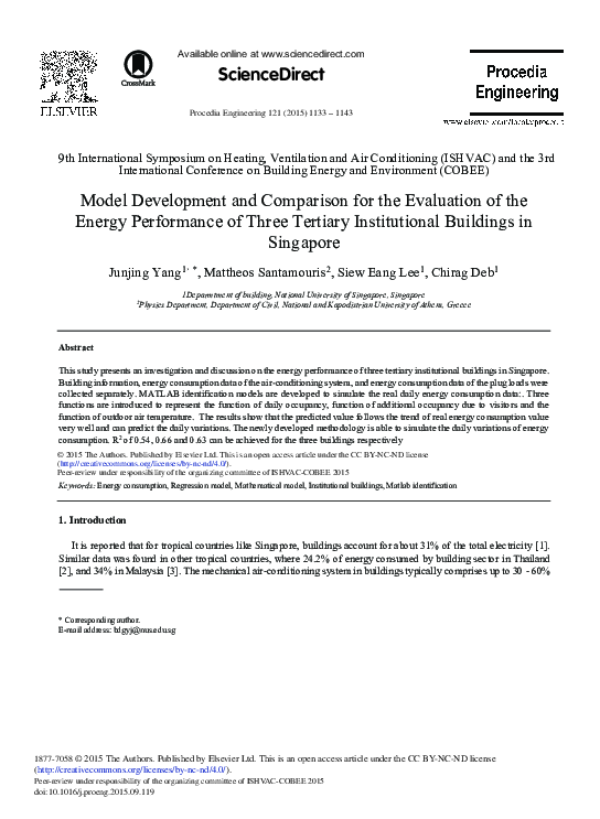 (PDF) Model Development and Comparison for the Evaluation of the Energy ...