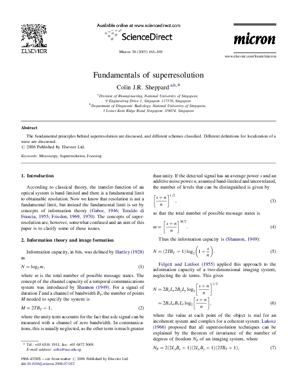 (PDF) Fundamentals of superresolution