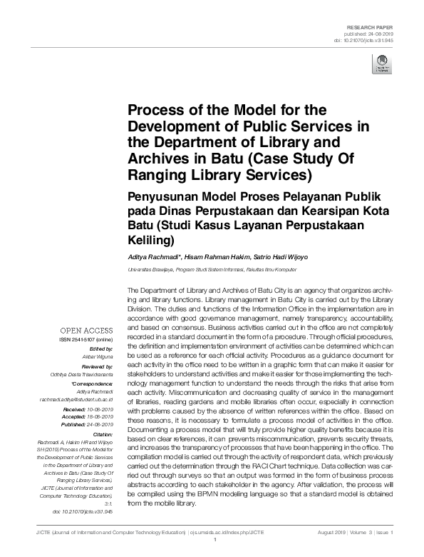 (PDF) The Process of the Model for the Development of Public Services ...