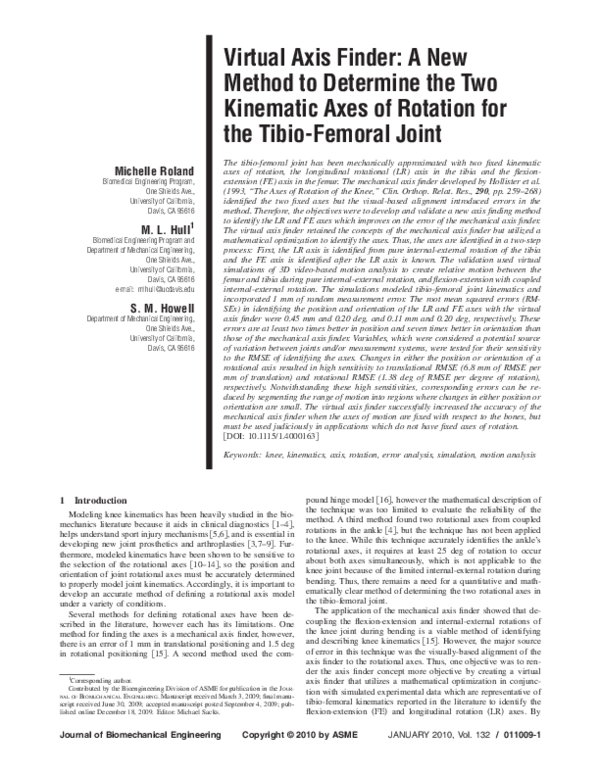 (PDF) Virtual Axis Finder: A New Method to Determine the Two Kinematic ...