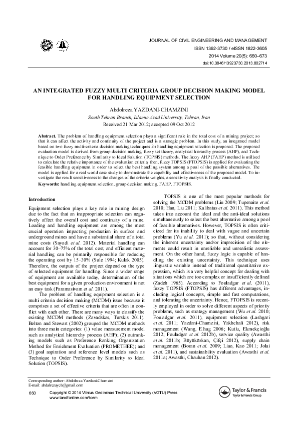 (PDF) An Integrated Fuzzy Multi Criteria Group Decision Making Model ...