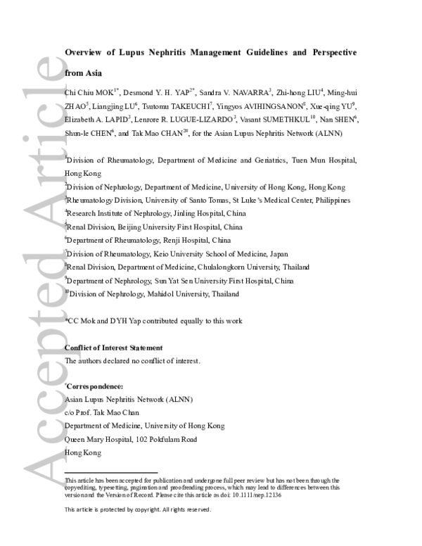  pdf overview of lupus nephritis management guidelines and perspective