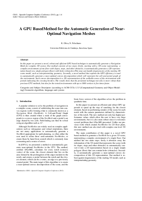 (PDF) A GPU Based Method for the Automatic Generation of Near-Optimal ...