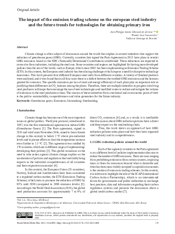 (PDF) The impact of the emission trading scheme on the european steel ...