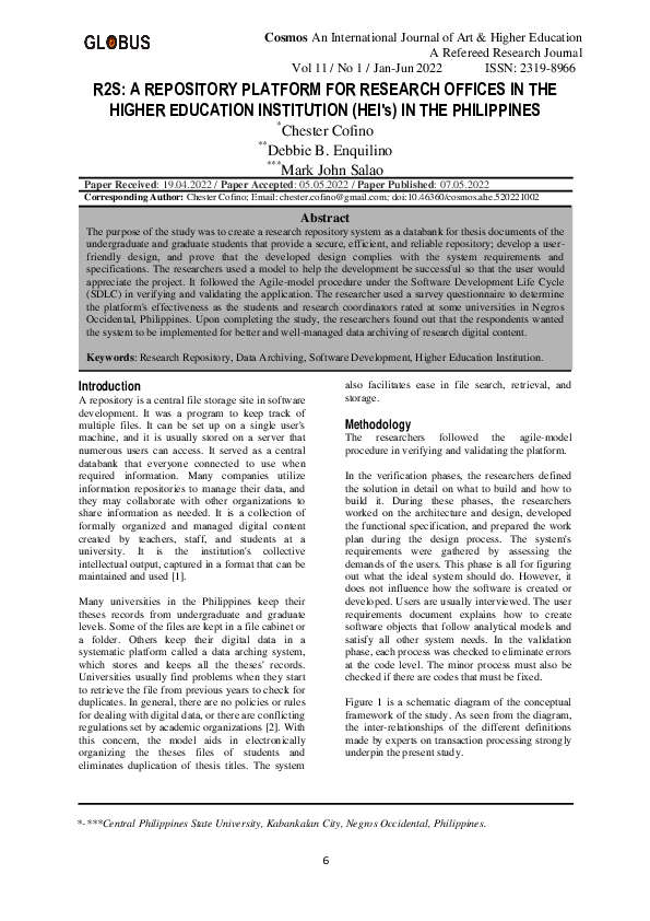 (PDF) R2S: A REPOSITORY PLATFORM FOR RESEARCH OFFICES IN THE HIGHER ...