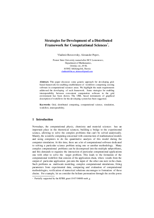 (PDF) Strategies for Development of a Distributed Framework for ...