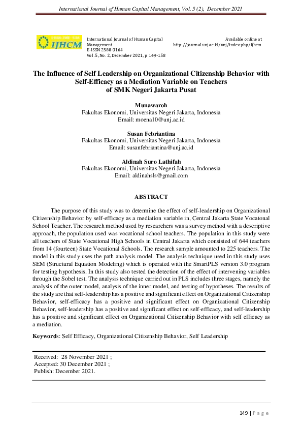 (PDF) The Influence of Self Leadership on Organizational Citizenship ...