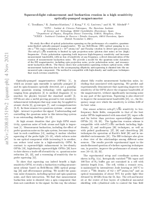(PDF) Squeezed-Light Enhancement and Backaction Evasion in a High ...