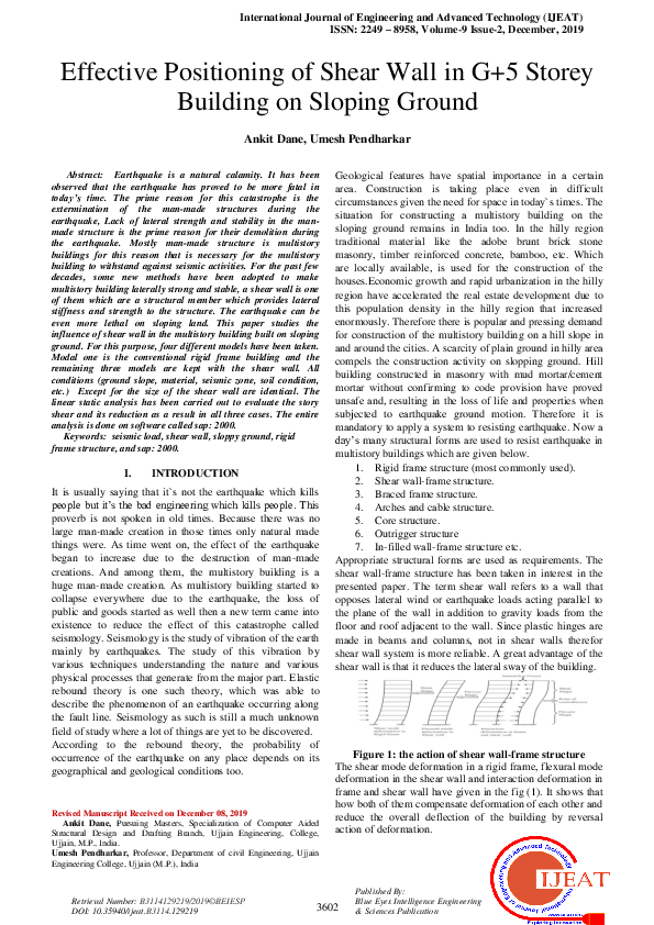 (PDF) Effective Positioning of Shear Wall in G+5 Storey Building on ...