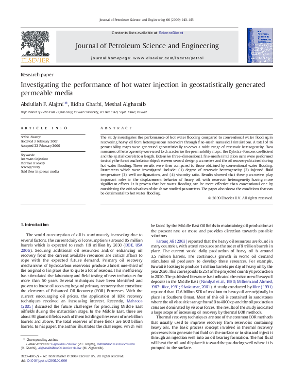 (PDF) Investigating the performance of hot water injection in ...