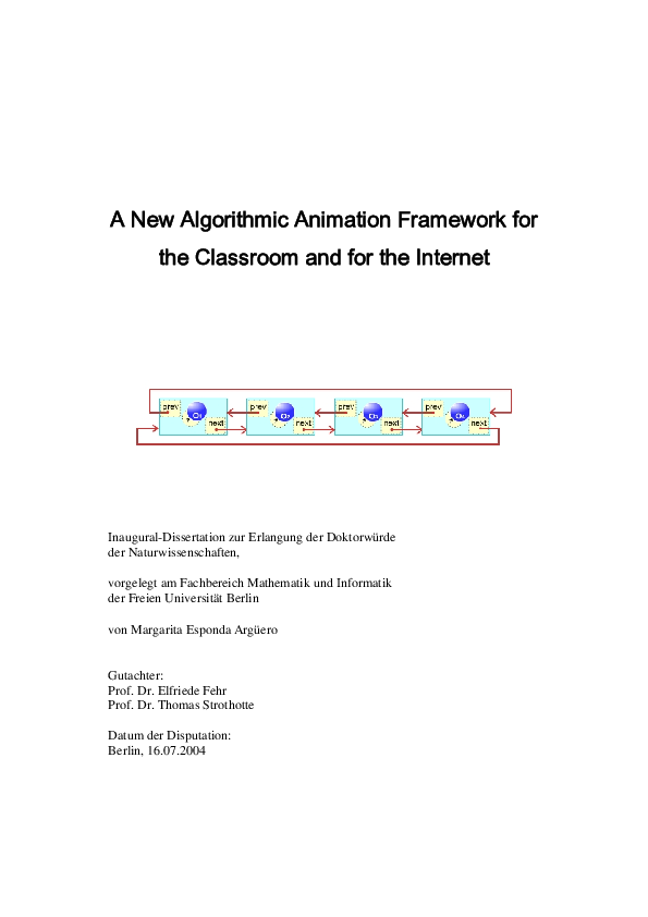(PDF) A New Algorithmic Animation Framework for the Classroom and the ...