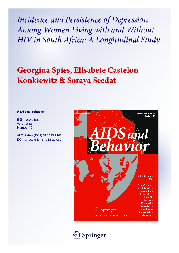 (PDF) Incidence and Persistence of Depression among Women Living with ...