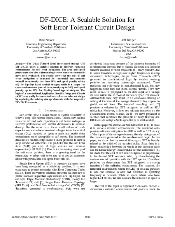 (PDF) DF-DICE: a scalable solution for soft error tolerant circuit design