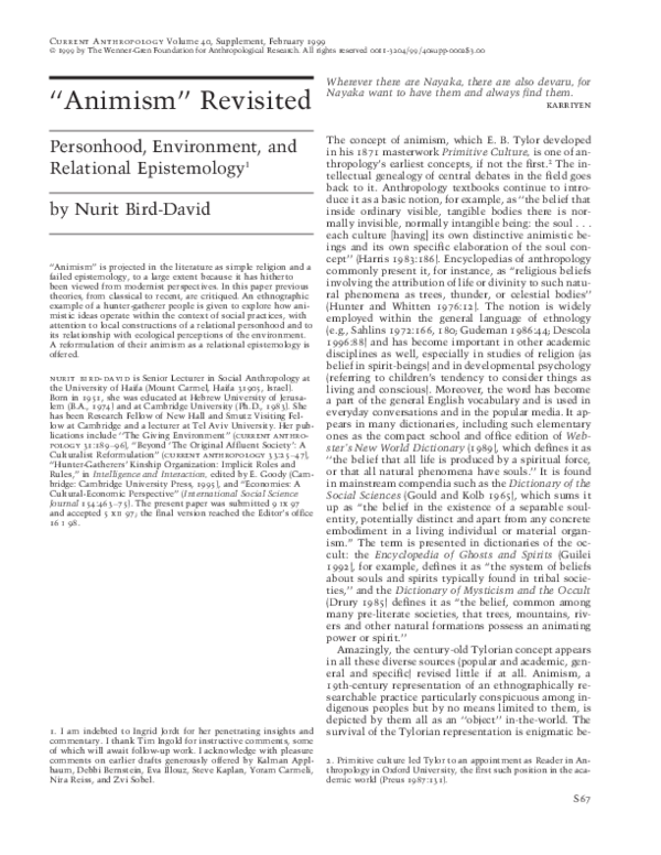 (PDF) “Animism” Revisited